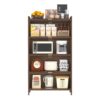 4 Flip Doors Cabinet, With Ample Storage Space For Living Room - Walnut - Image 20