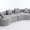 4 Seater Sofa With Chenille Fabric, 30D, 60 Hardness Full Sponge, 4 Pillow For Living Room, Home Furniture Sleeper Sectional Sofa For Apartment - Gray - Image 35