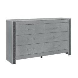 Lorenzo - Dresser With Hidden Jewelry Compartment And Bar Handles In - Silver