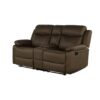 Brenda - Console Reclining Loveseat With Manual Recline Function - Brown - Image 7