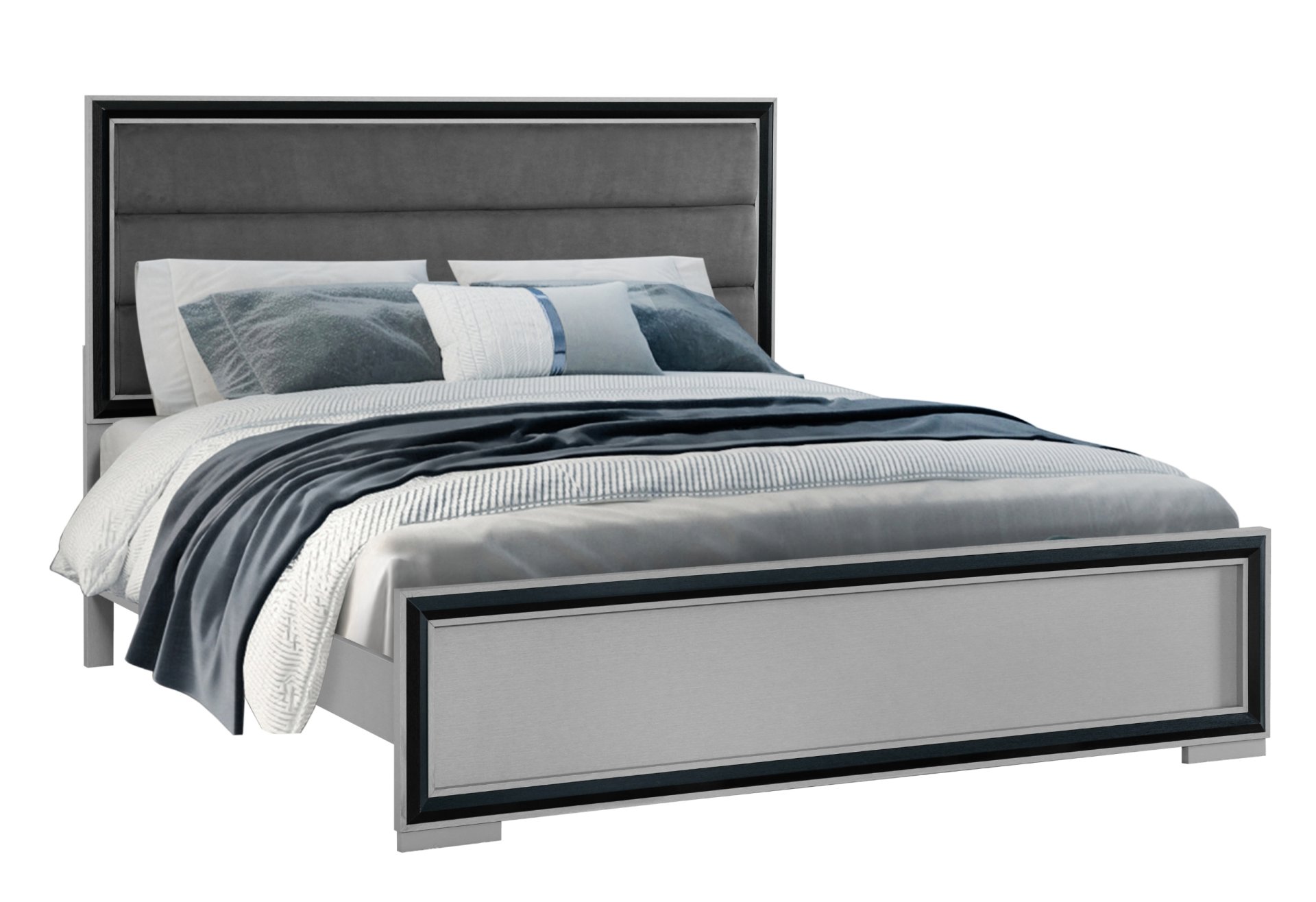 Adelaide - 5 Pieces Queen Bed With LED Set - Black - Image 10