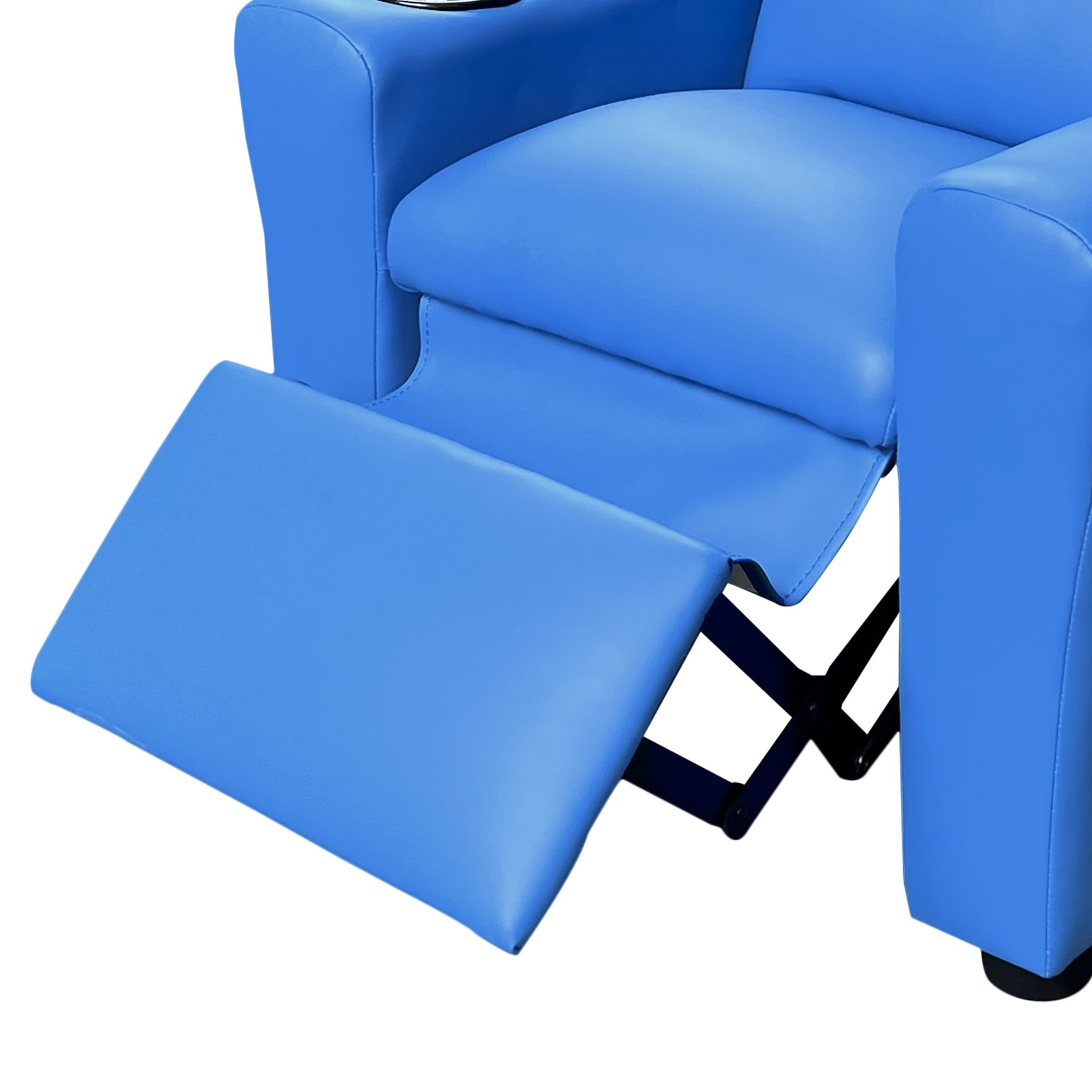 Marisa - Leather Kids Recliner Chair With Cupholder - Blue - Image 5