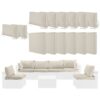 Cushion Covers For 7 Piece Wicker Sectional Sofa, 14 Pack Seat And Back Slipcovers With Zipper - Beige - Image 4