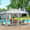 13 X 10 Outdoor Patio Gazebo Tent With Ventilated Double Roof And Sidewall (Detachable Curtains On All Sides), For Lawn, Garden, Backyard, And Deck - Beige - Image 2