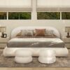 Archie Puffy Grounded - King Upholstered Platform Bed - Almond White - Image 13