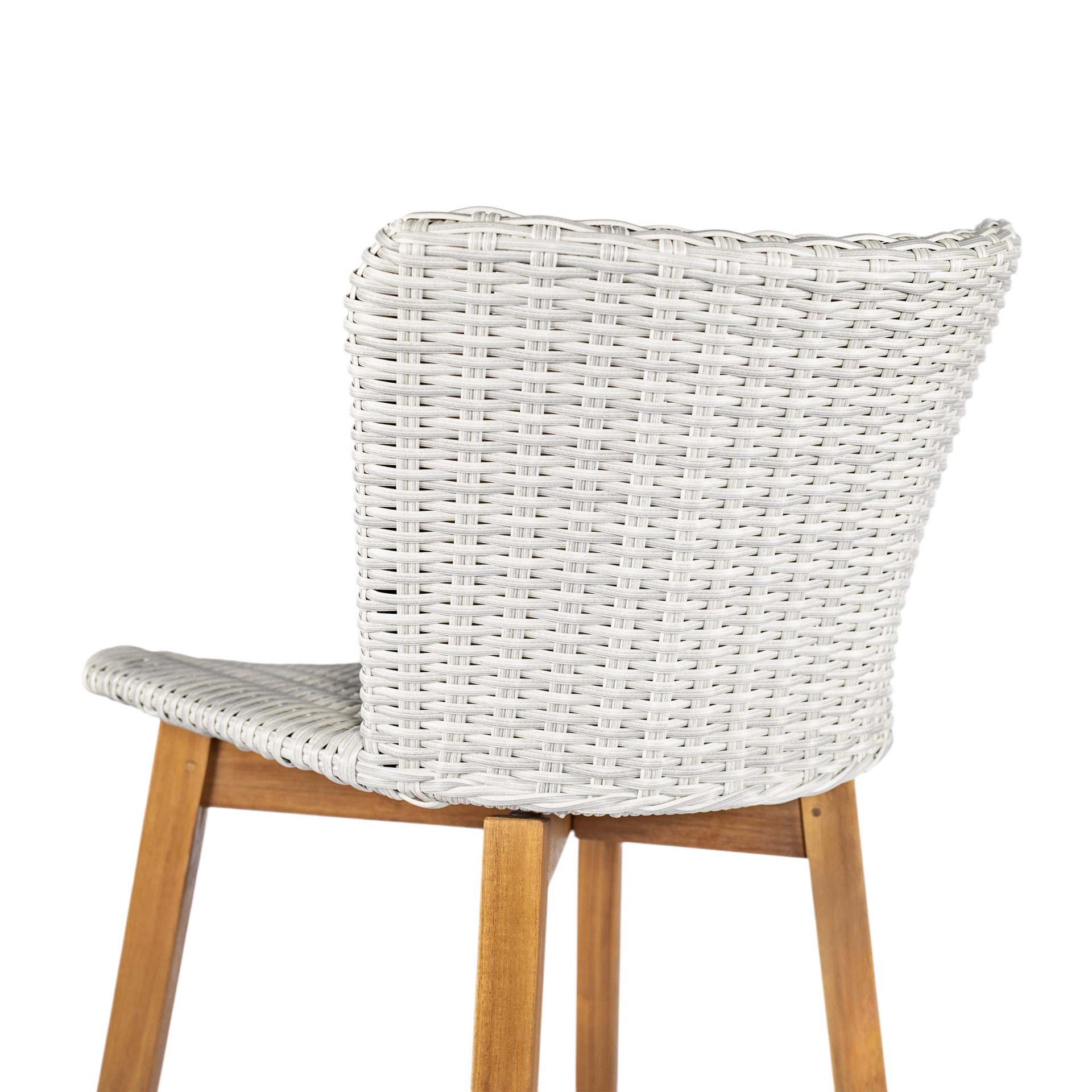 Lymington - Outdoor Bar Stool (Set of 2) - Light Gray / Teak - Image 15