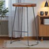 Industrial Chunky Bar Stool - Chestnut - Image 2