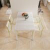 4 Piece Set Of Modern Color Block Designed Single Chairs, UV Resistant And Rust Proof - Grain Yellow / White - Image 10
