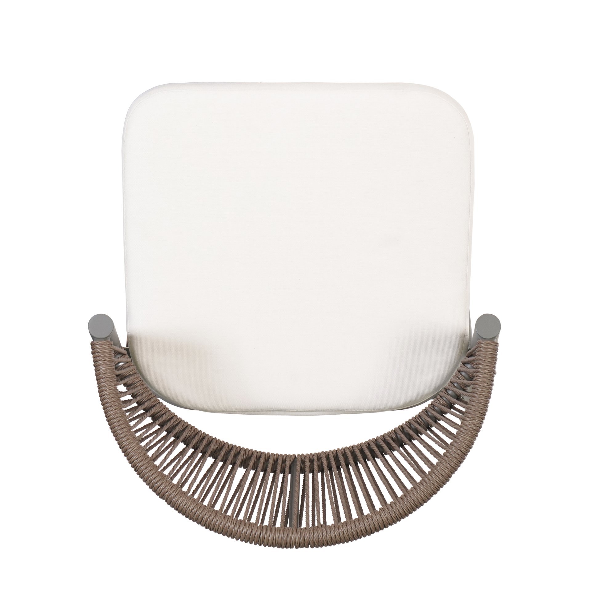 Outdoor Bar Height Metal Frame Counter Stools With Scallop Shaped Backrest & Water Resistant Cushions (Set of 2) - Matte Gray - Image 9