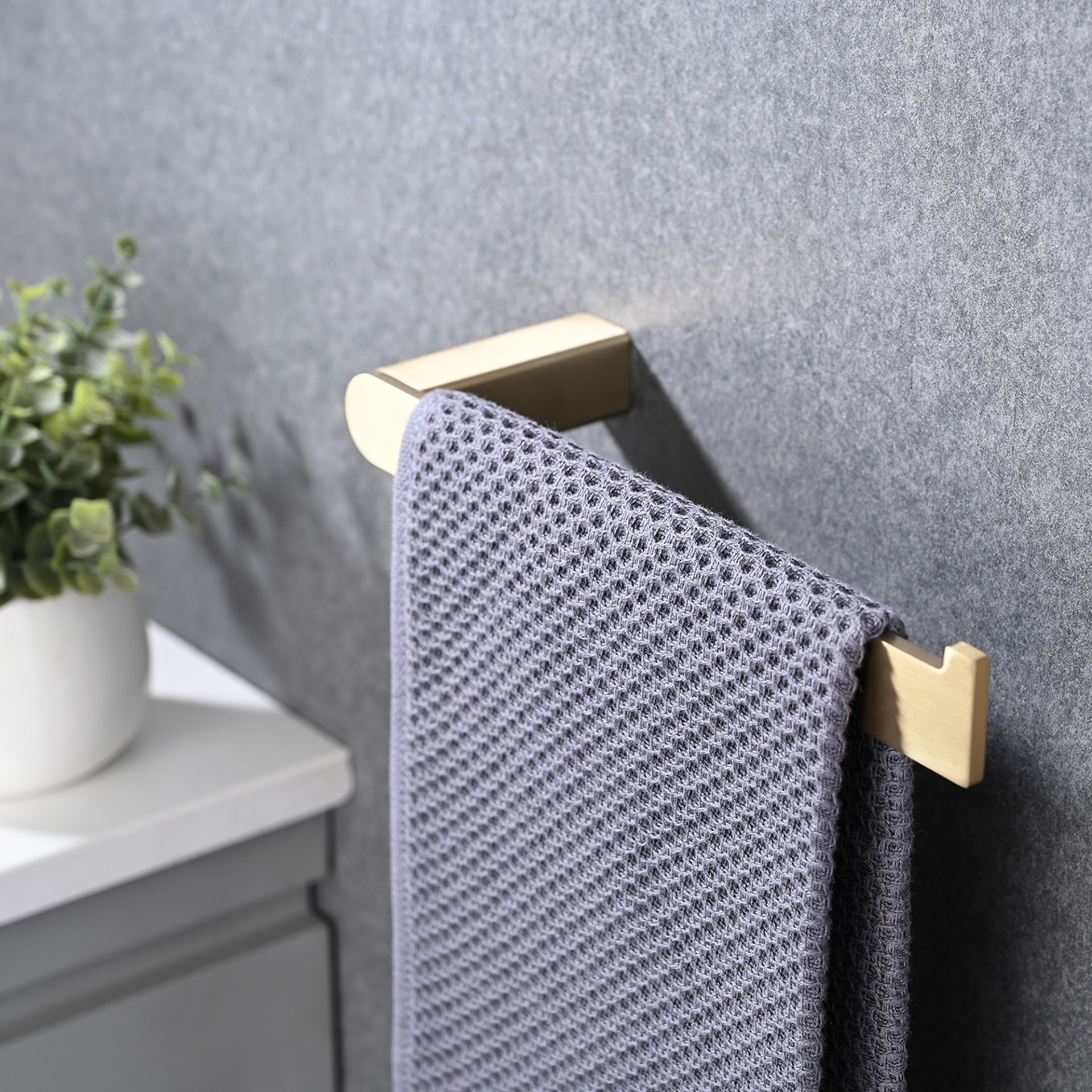 4 Pieces Bathroom Hardware Set Single Towel Bar, Towel Holder, Toilet Paper Holder, Stainless Steel - Brushed Gold - Image 5