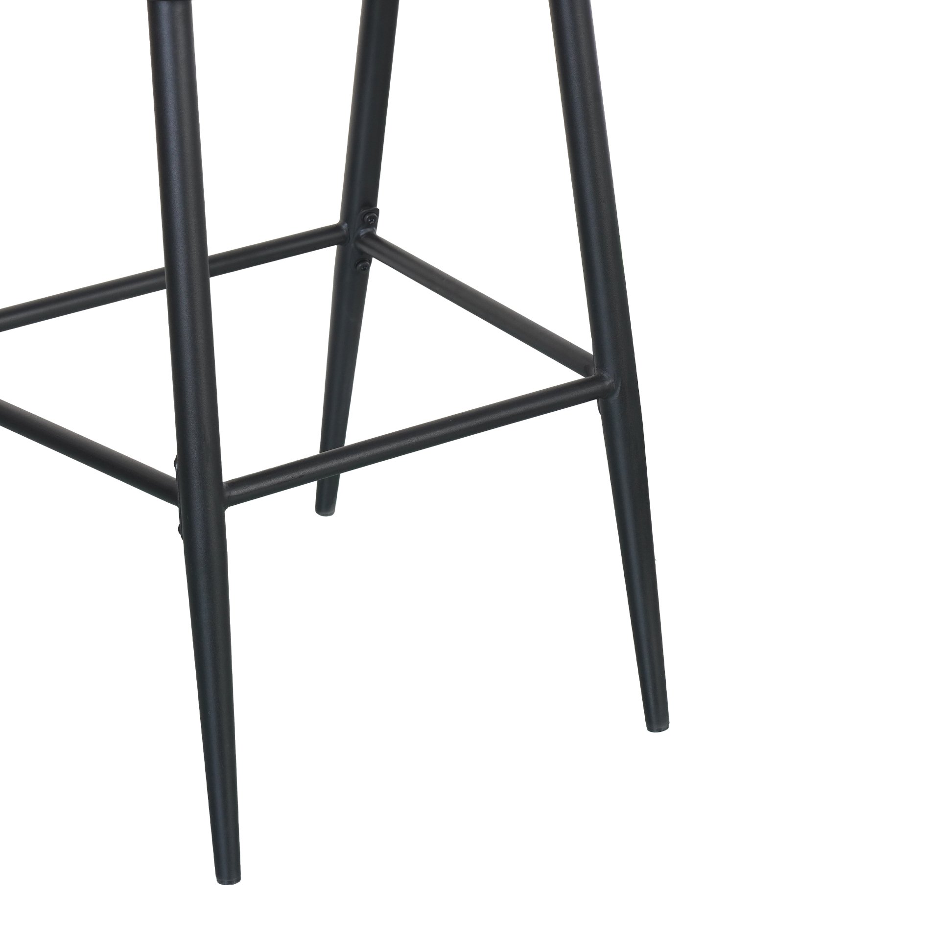 Outdoor Bar Height Metal Frame Counter Stools With Scallop Shaped Backrest & Water Resistant Cushions (Set of 2) - Matte Black - Image 13