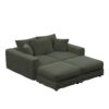 3 Seat Sofa, Deep Seat Couches With Soft Pillows And 2 Ottomans, Convertible Sofa Lounge Chair, For Living Room - Green - Image 23