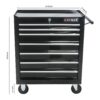 7 Drawers Multifunctional Tool Cart With Wheels - Black - Image 3