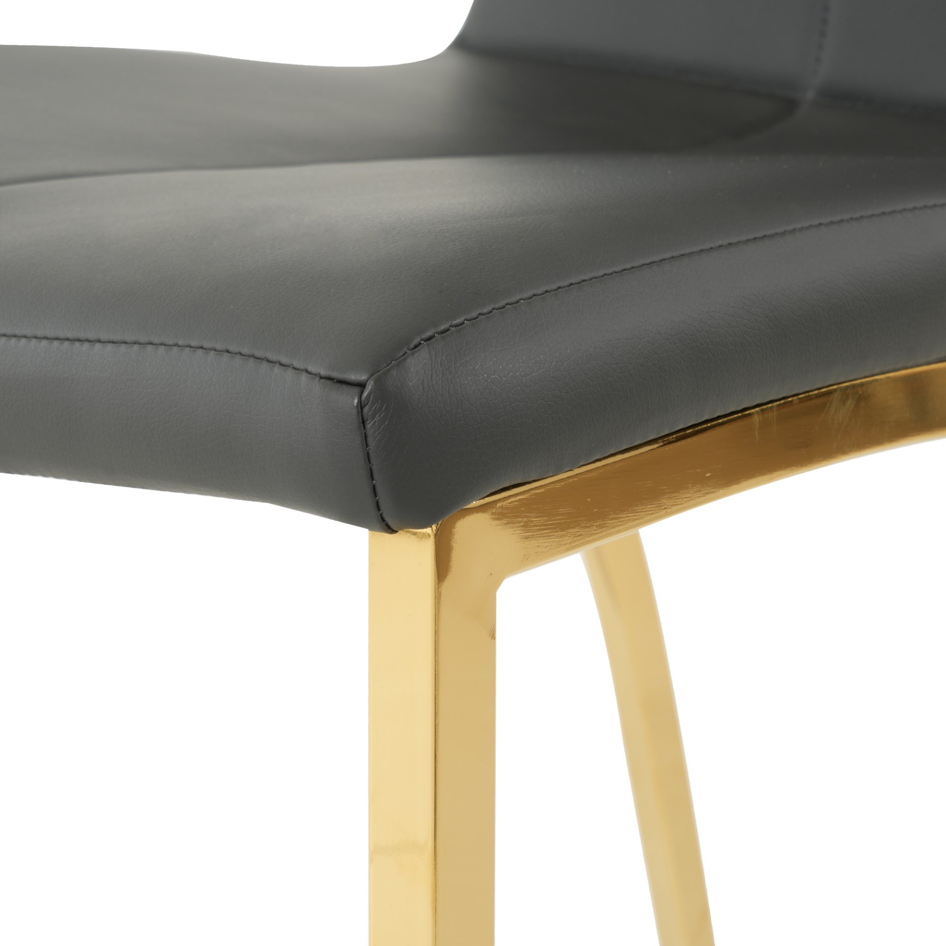 Modern Upholstered Dining Chair (Set of 4) With Gold Plated Metal Legs - Black - Image 8