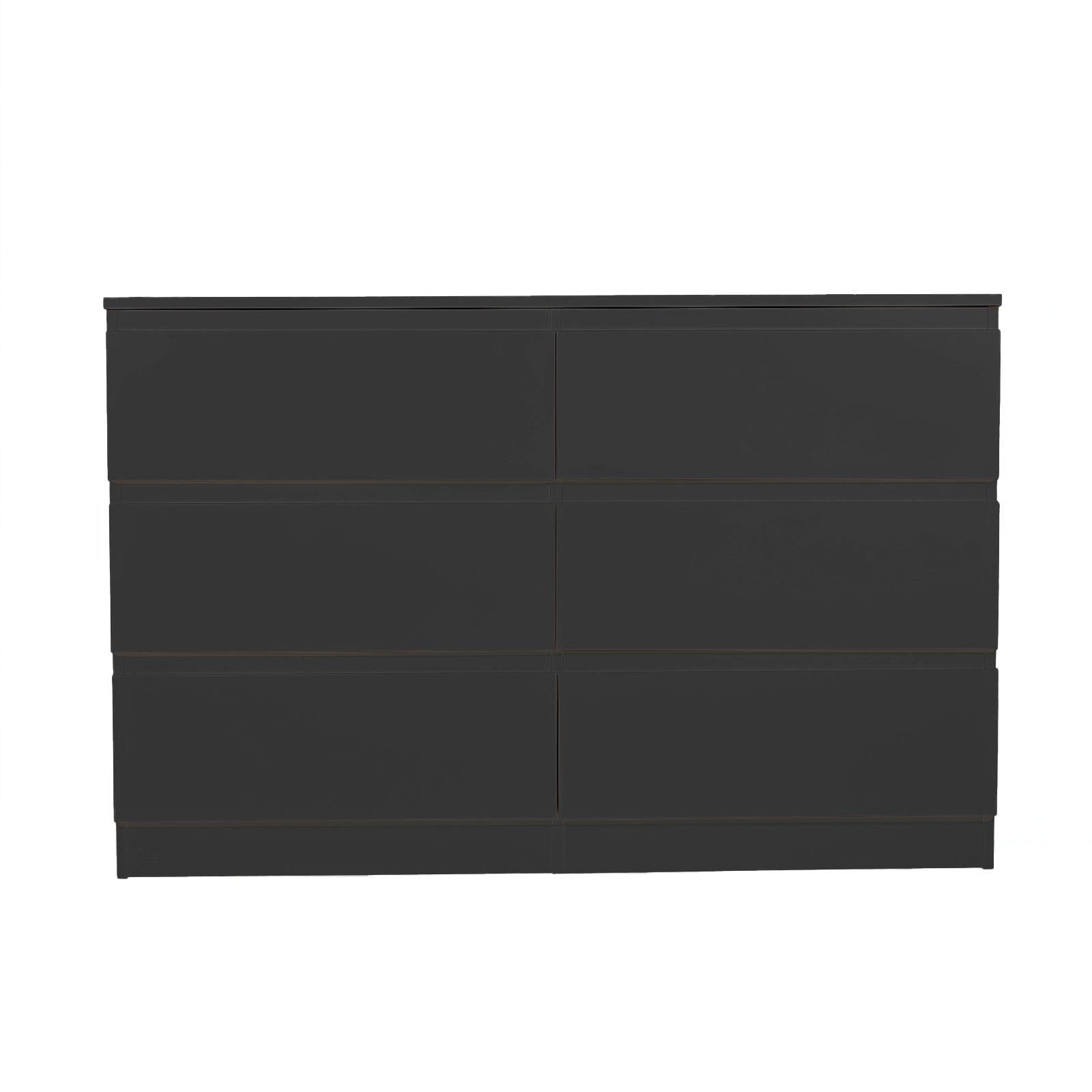 6 Drawer Dresser With Spacious Countertop And Concealed Handles, Storage Cabinet For Bedroom - Black - Image 12