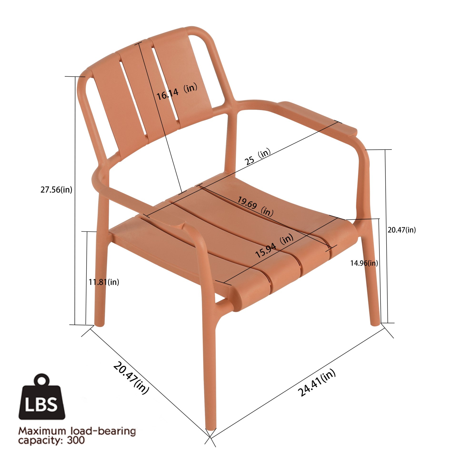 3 Piece Indoor / Outdoor Leisure Table And Chair Set (2 Chairs And 1 Coffee Table), UV Resistant, Waterproof And Durable - Apricot Brown - Image 3