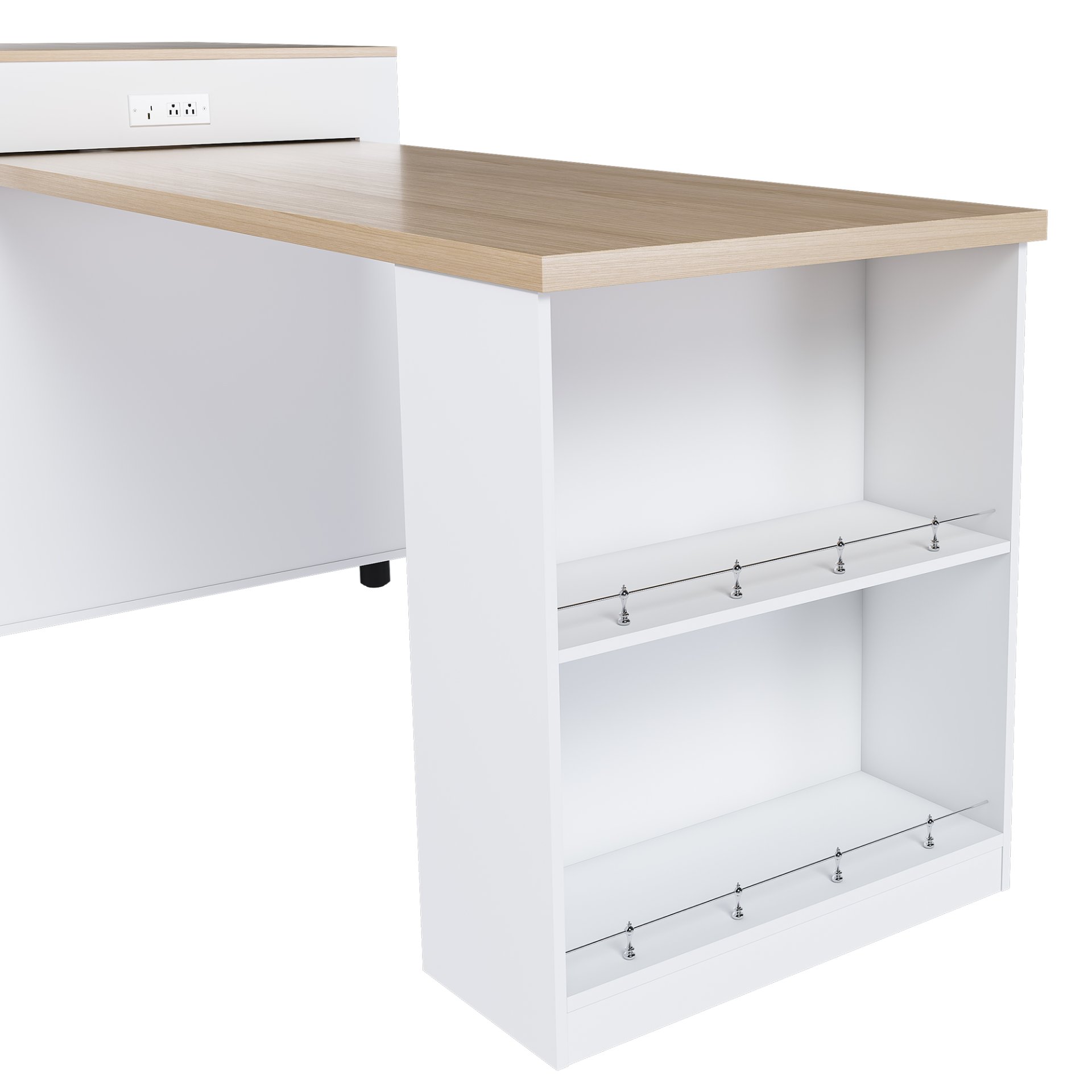 Expandable Kitchen Island With Dining Table - White - Image 14