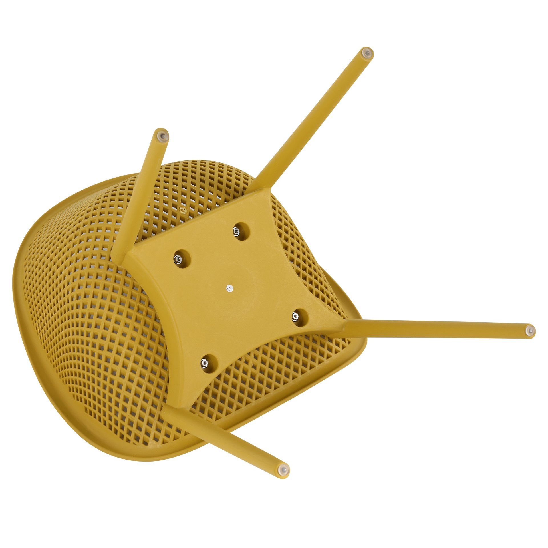 2 Piece Durable Single Chair With Mesh Hollow Out Design -Yellowish Brown - Image 13