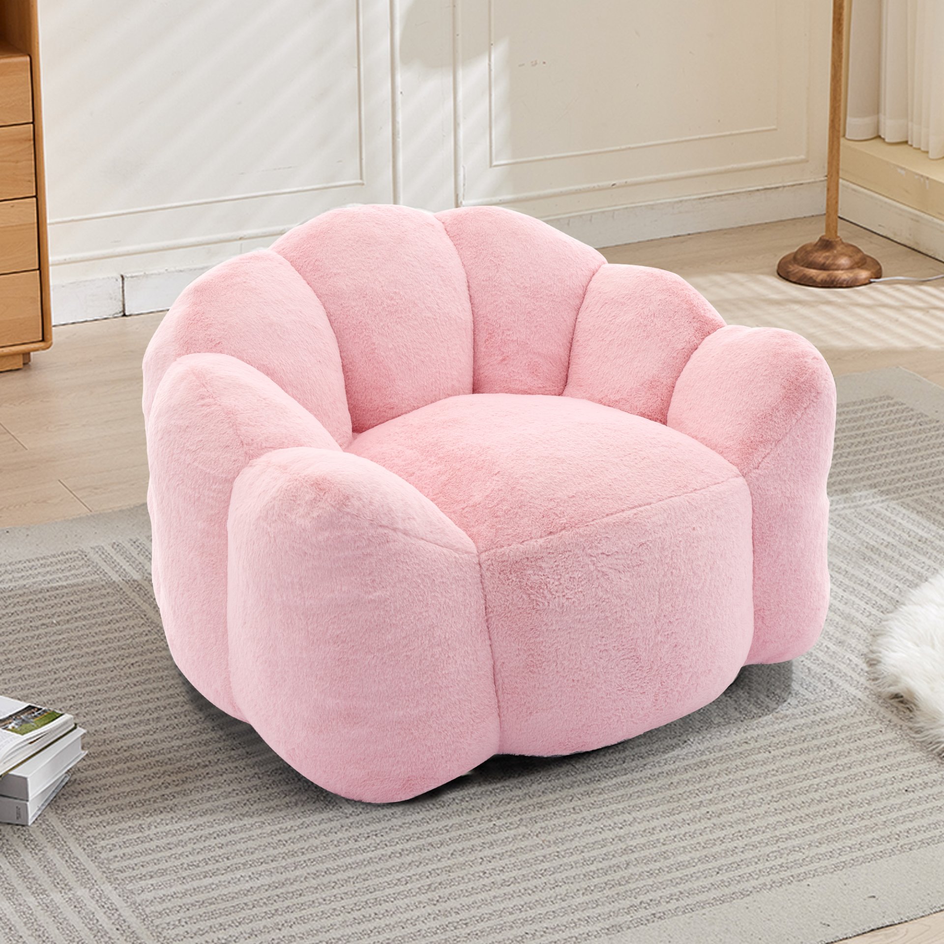 Lotus Compression Sofa Bean Bag With Pull Ring - Pink - Image 2