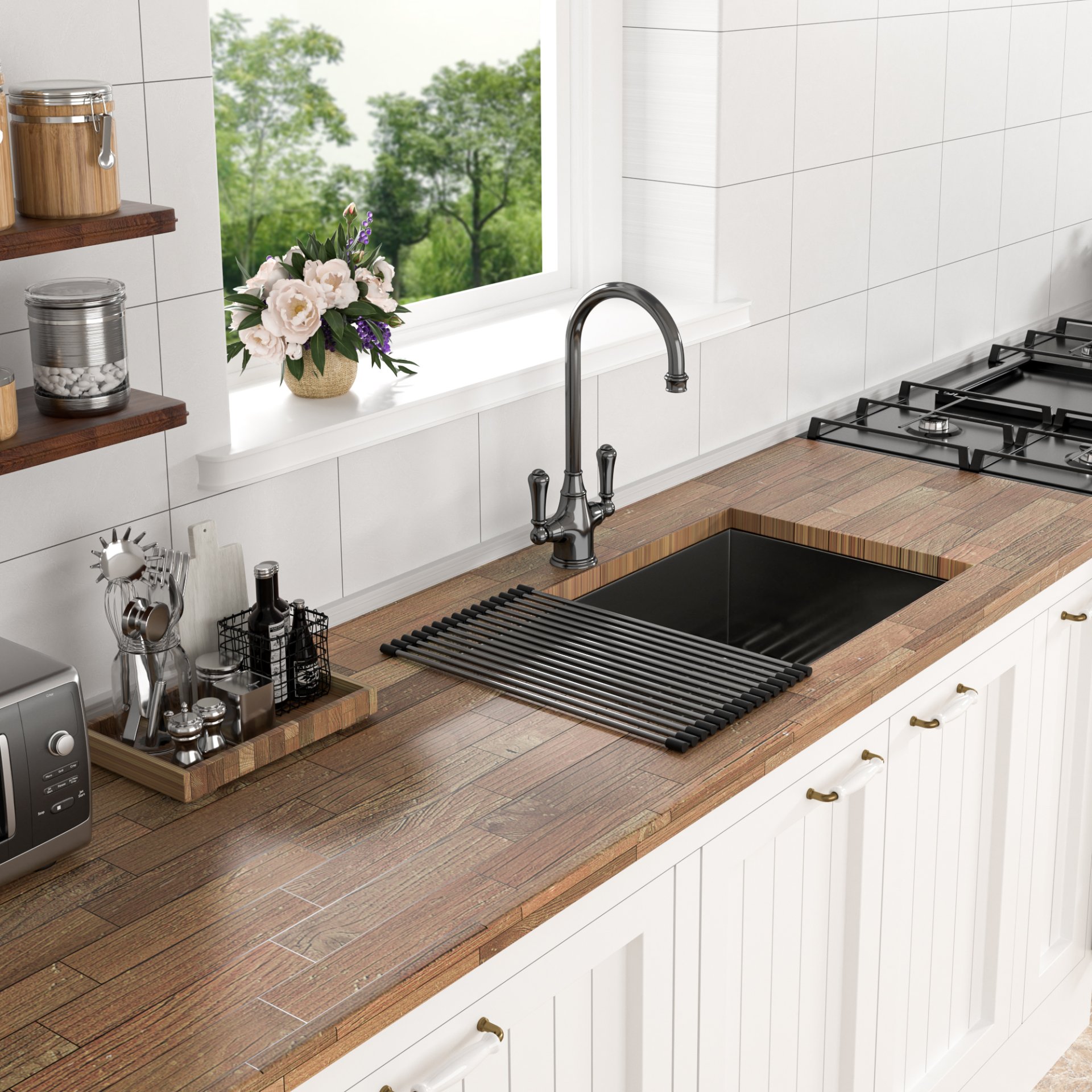 28" Single Bowl Undermount Sink With 9" Deep Basin - Gunmetal Black - Image 6
