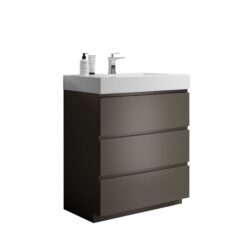 Alice - 30" Bathroom Vanity With Sink, Large Storage Freestanding Bathroom Vanity For Modern Bathroom, One-Piece Sink Basin Without Drain And Faucet - Gray / White