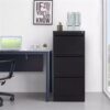 4 Drawer Vertical File Cabinet With Lock For Home Office Organizer Metal Filing Cabinet Letter / A4 / Legal Size - Black - Image 5
