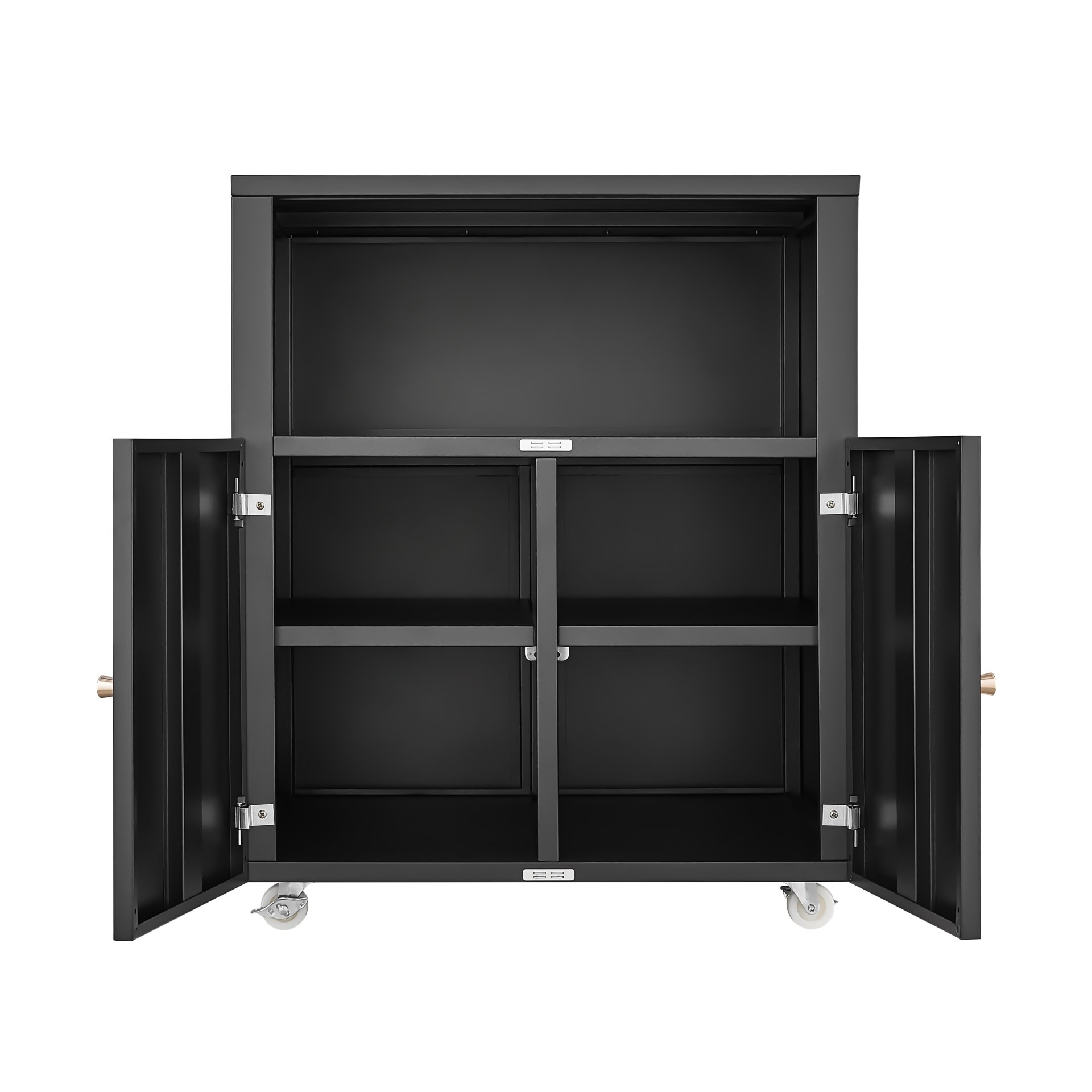 Mobile Printer Stand With Wheels And File Cabinet - Black - Image 4