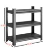 3 Tier Metal Shelves, Adjustable Height Storage Shelving Units For Home, Garage, Laundry - Black - Image 3