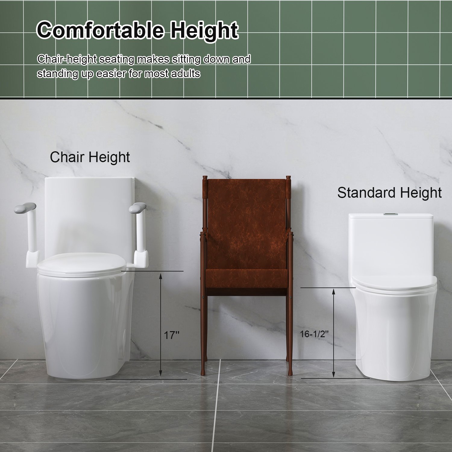 Upgraded Design Armrest, With Glossy Gw 007 1 Piece Toilet With Tornado Flush, Soft Close Seat, Dual Flush Map 1000G, Comfort Chair Seat - Gloss White - Image 11