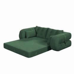 Human Dog Bed, Lazy Sofa Couch, Multifunctional Foldable Sofa Bed, 3 In 1 Teddy Fabric Sleeper Sofa Bed For Living Room Guest Bed, Playroom - Green