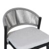 Outdoor Counter Height Metal Frame Counter Stools With Scallop Shaped Backrest & Water Resistant Cushions (Set of 2) - Matte Black - Image 7