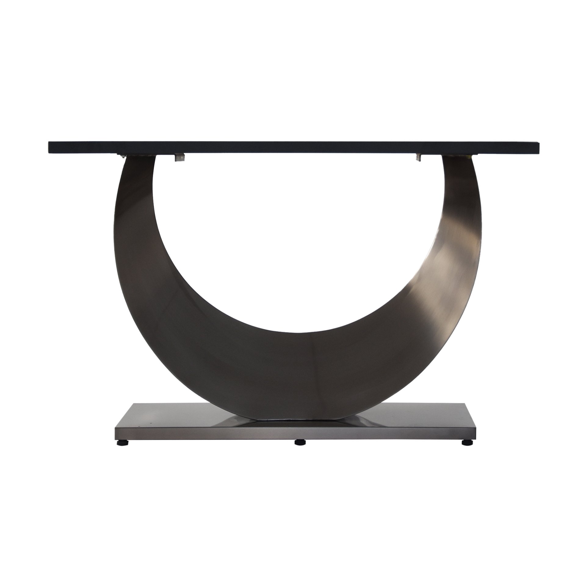 63" Modern Artificial Stone Crescent-Shaped Metal Legs, Can Accommodate 6-8 People - White / Black - Image 8