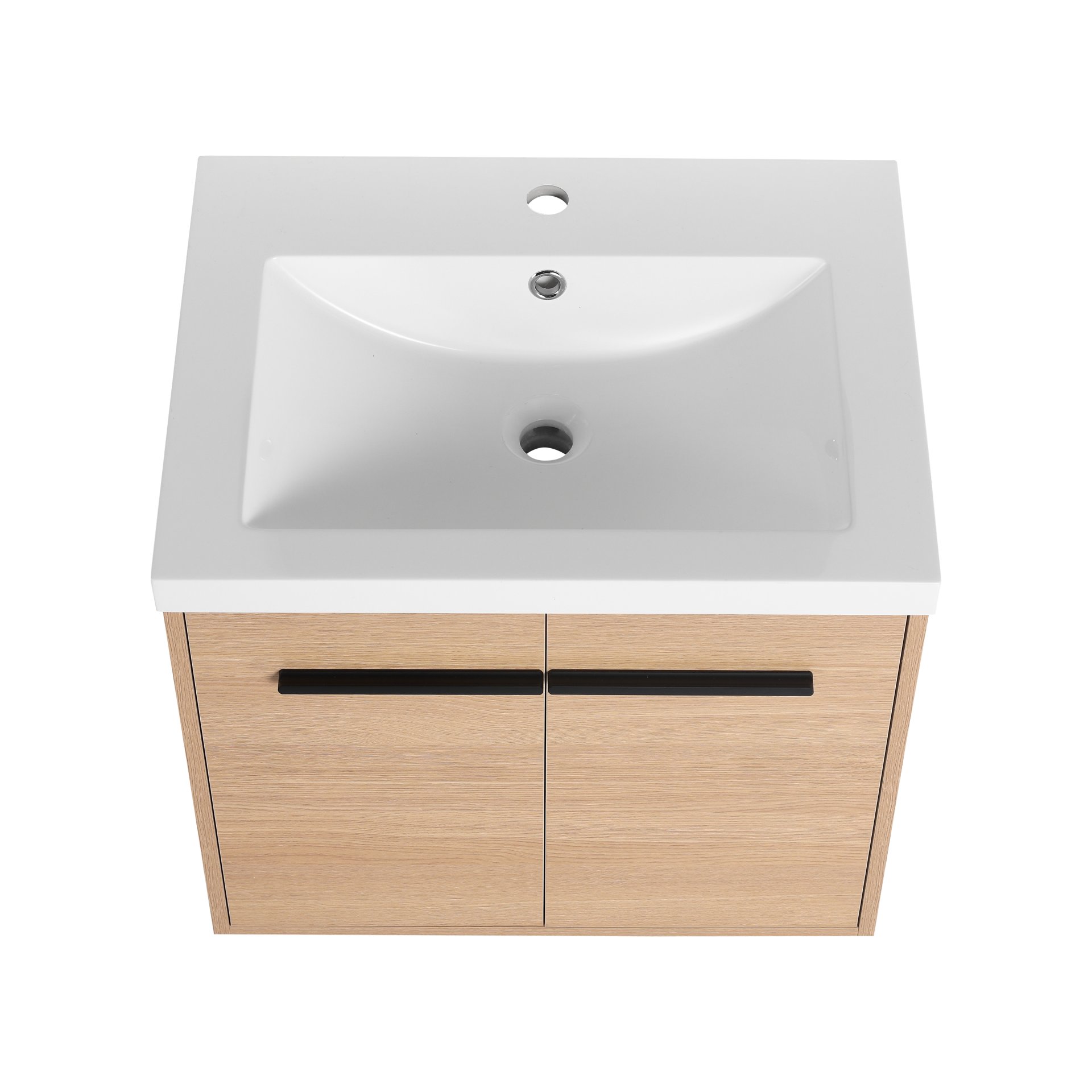 Bathroom Vanity Set With Resin Countertop Sink, 2 Doors - Oak - Image 17