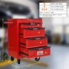 Rolling Metal Tool Chest With 4 Drawers, 20" Steel Storage Cabinet With Ball Bearing Slides - Red / Black - Image 8