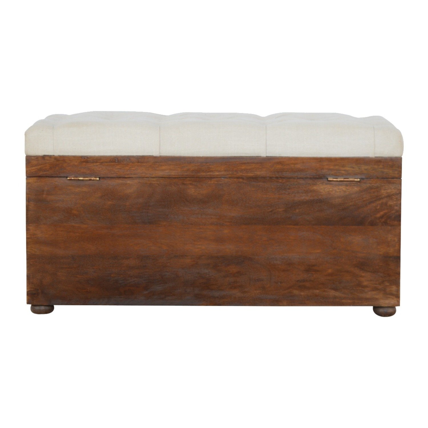 Linen Storage Trunk - Chestnut / White Linen - Image 11