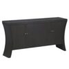 Refined 4 Door Credenza With Arc Legs & Bronze Clasps, Advanced Storage Design - Black - Image 8