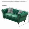 Chesterfield Sofa With Roll Armrest & Nailhead, 3 And 2 Seater - Green - Image 9