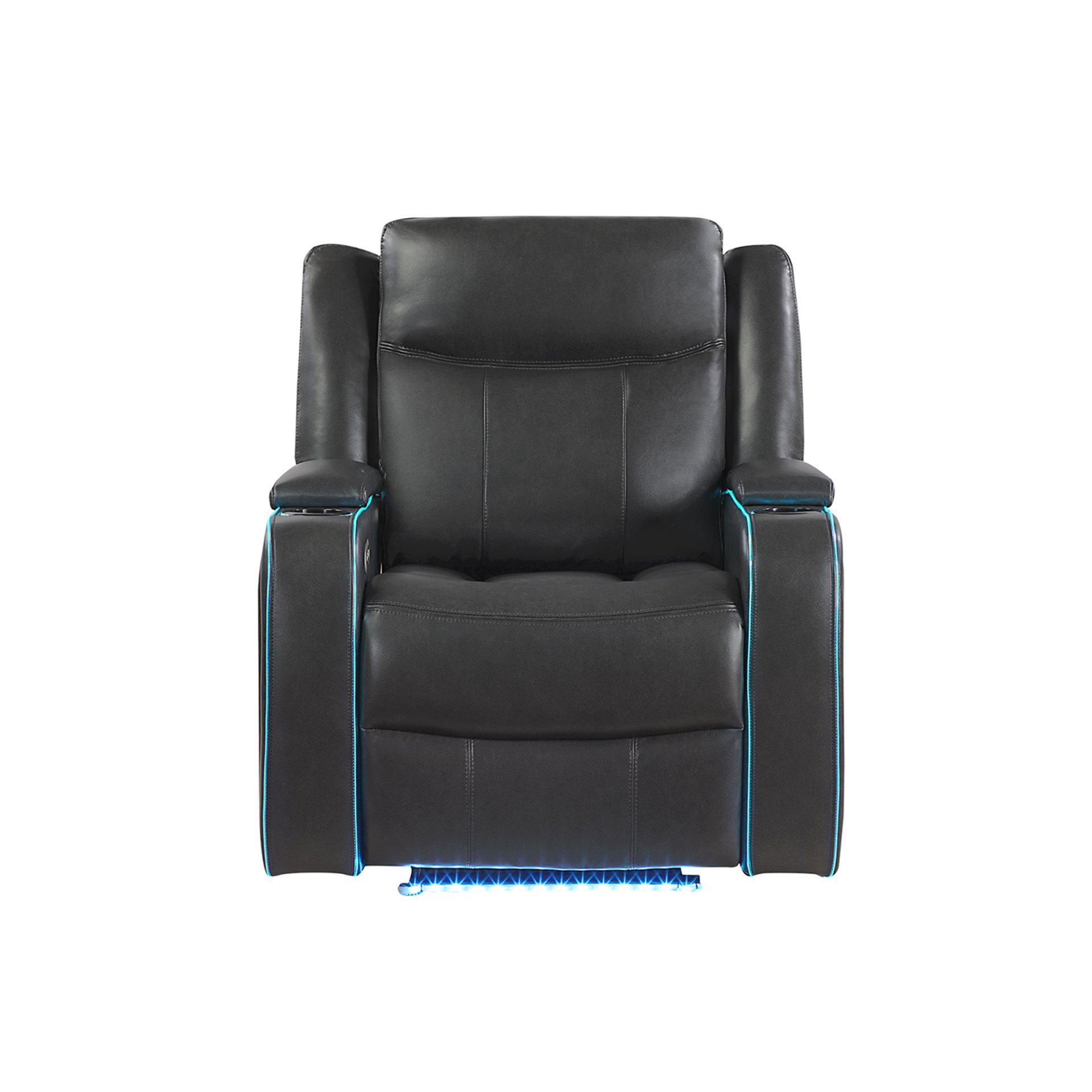 Blanca - Power Reclining 3 Piece Set With LED Lights, USB Connectivity, And Built In Speakers - Charcoal - Image 7