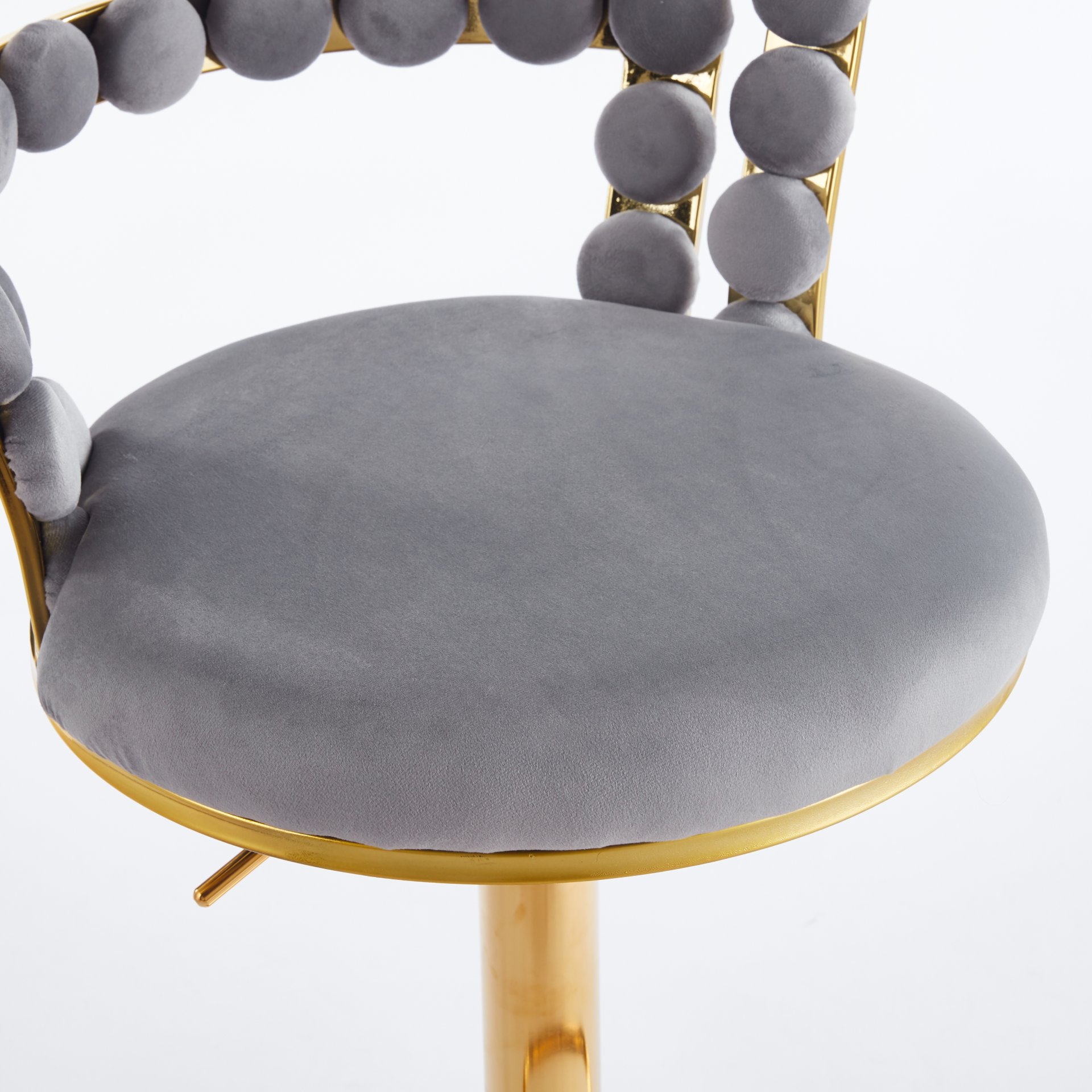 Bar Chair With Tube Legs (Set of 2) - Golden / Grey - Image 7