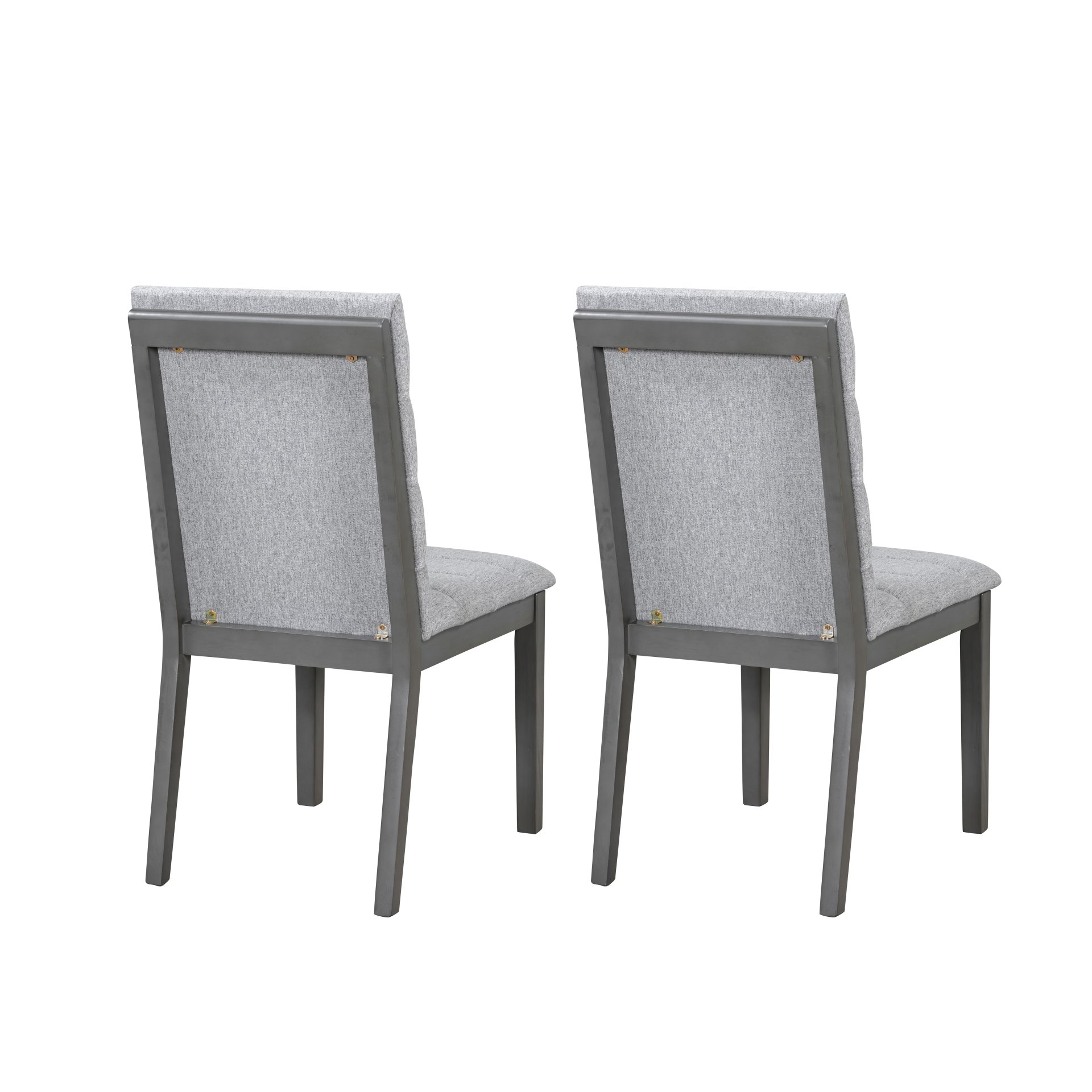 Tufted Upholstery Modern Dining Chairs (Set of 2) Sleek Comfort With Rubber Wood Frame - Gray / Oak - Image 7
