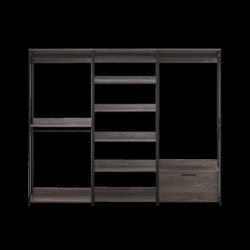 Monica - Walk In Closet System With Modular Design Melamine - Rustic