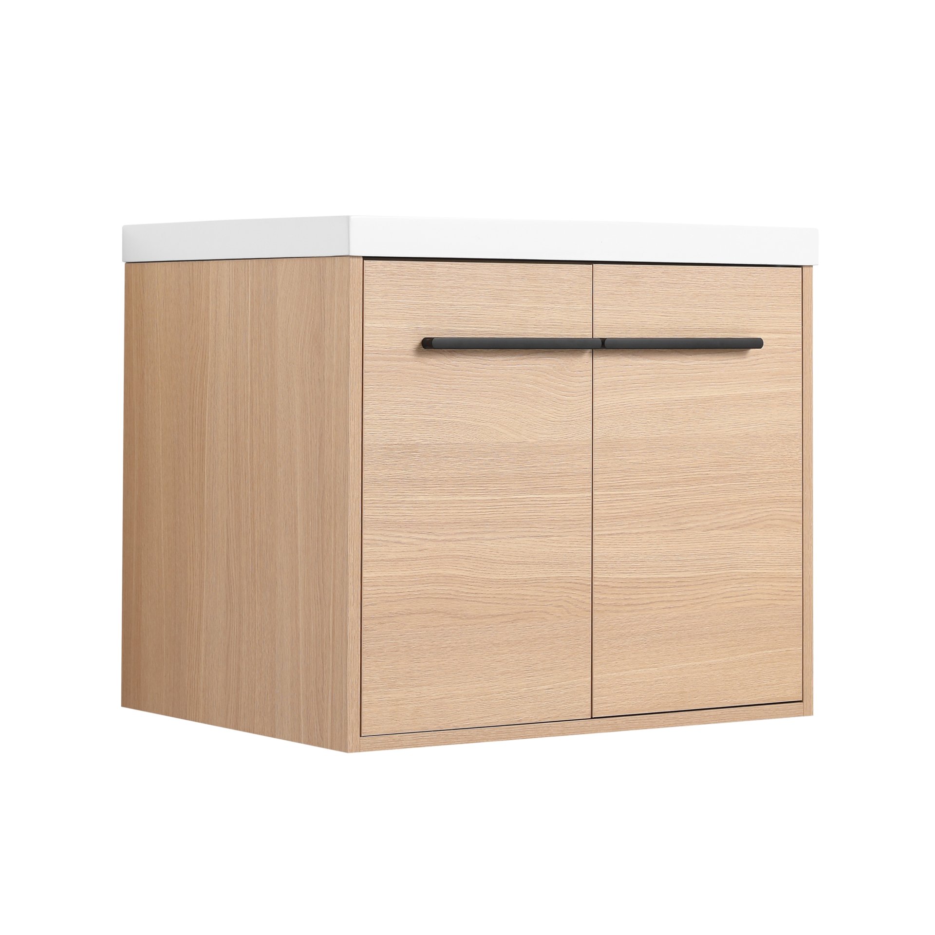 Bathroom Vanity Set With Resin Countertop Sink, 2 Doors - Oak - Image 15