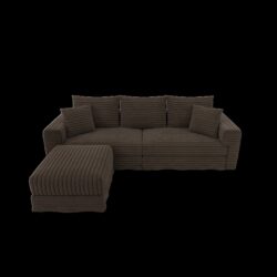 3 Seat Sofa, Deep Seat Couches With Soft Pillows And 1 Ottomans, Convertible Sofa Lounge Chair, For Living Room - Camel