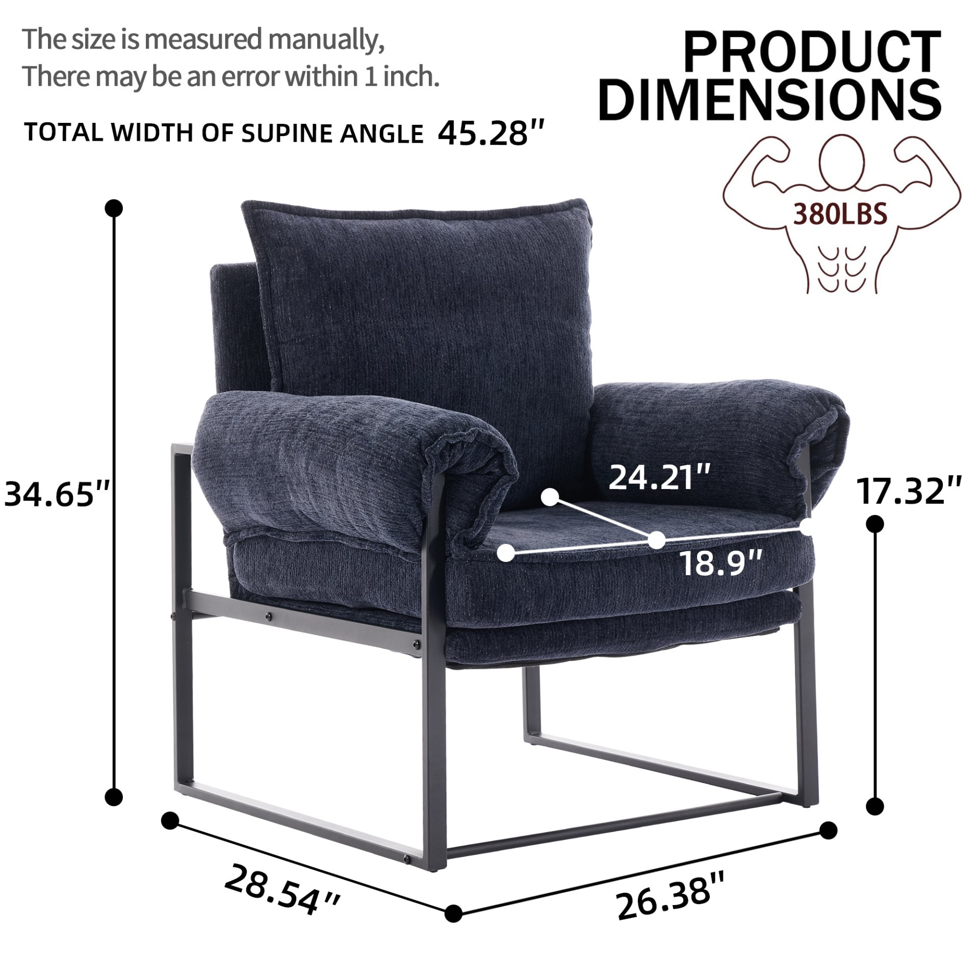 Adjustable Frame Sofa - Dark Blue - Image 3