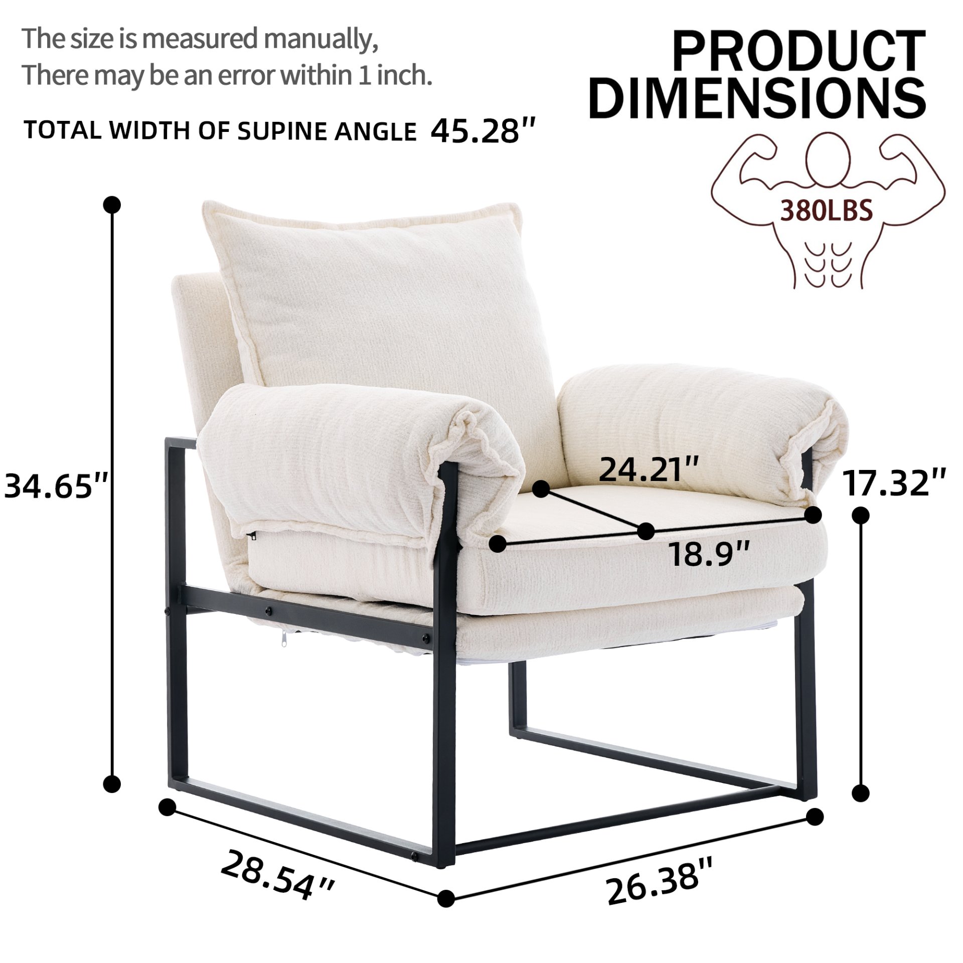 Adjustable Frame Sofa - Creamy White - Image 3