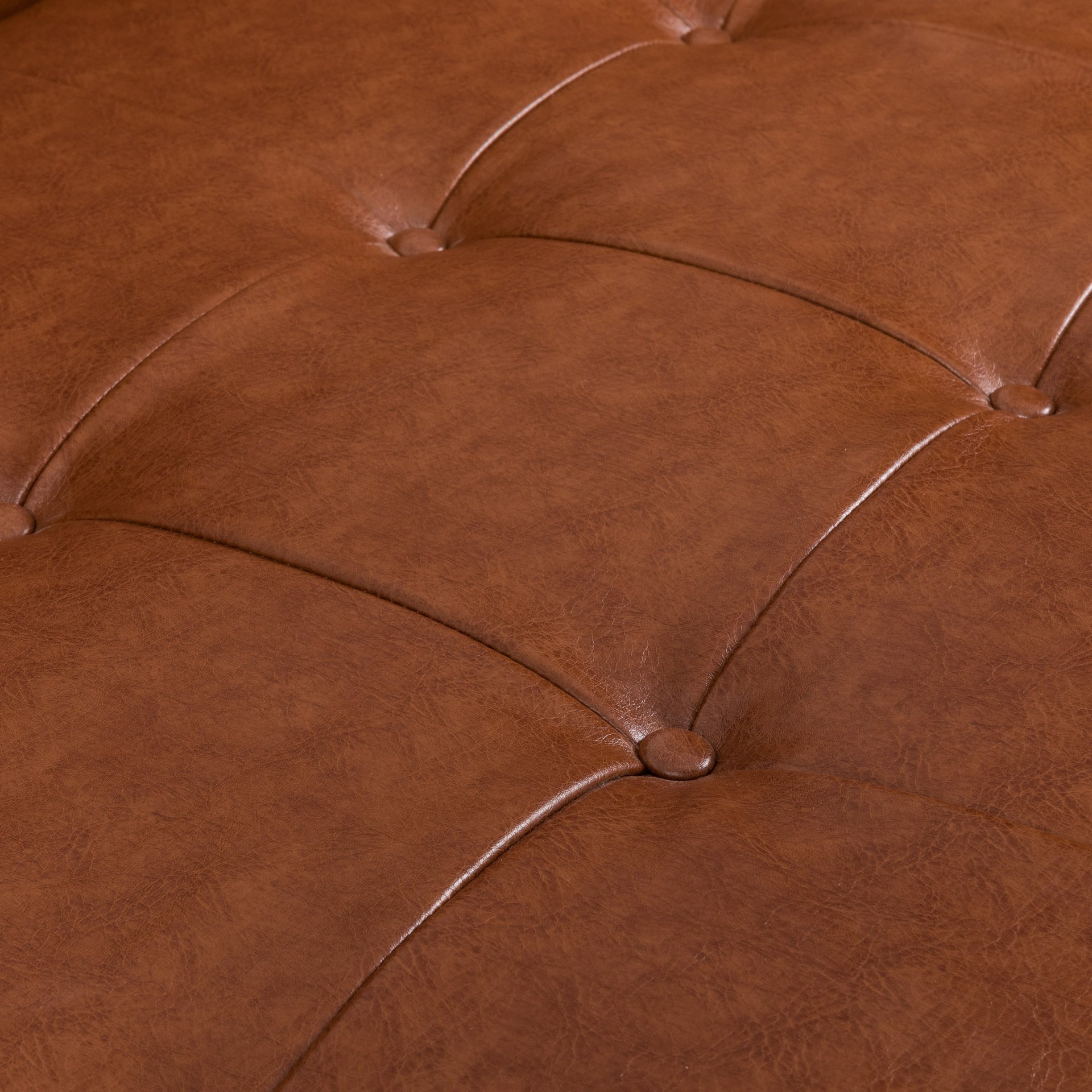 Adelaide - Mid Century Modern Tufted Sofa With Rolled Accent Pillows - Light Brown - Image 12