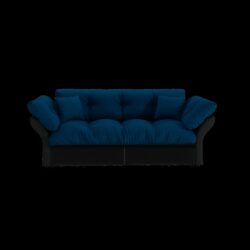 Queen Pull Out Sofa Bed, 3 In 1 Convertible Sleeper Tufted Sofa & 2 Soft Pillows - Blue