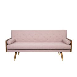 Aidan - Mid Century Modern Tufted Fabric Sofa - Blush