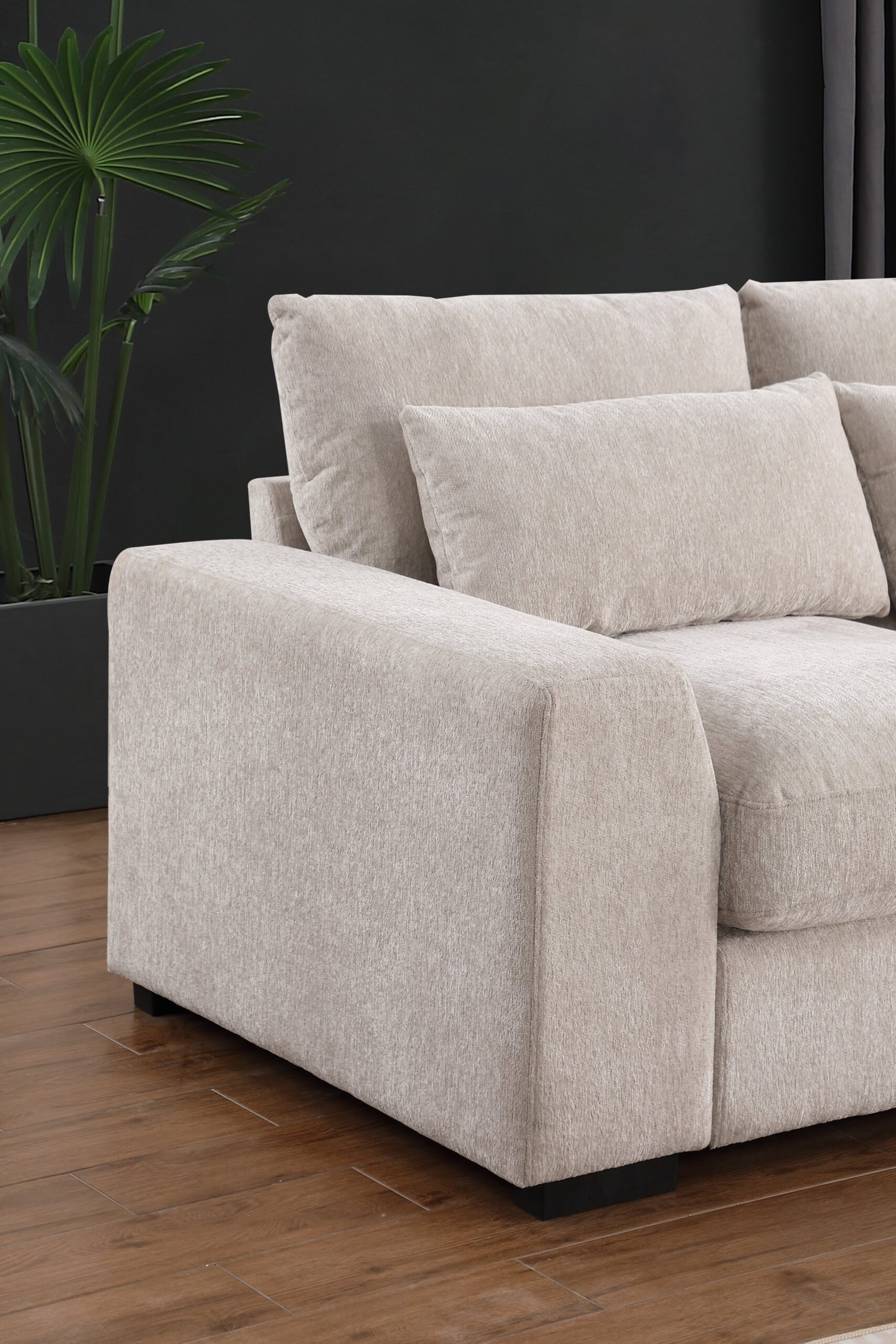 Nyeisha - Upholstered Sofa & Chaise - Beige - Image 11