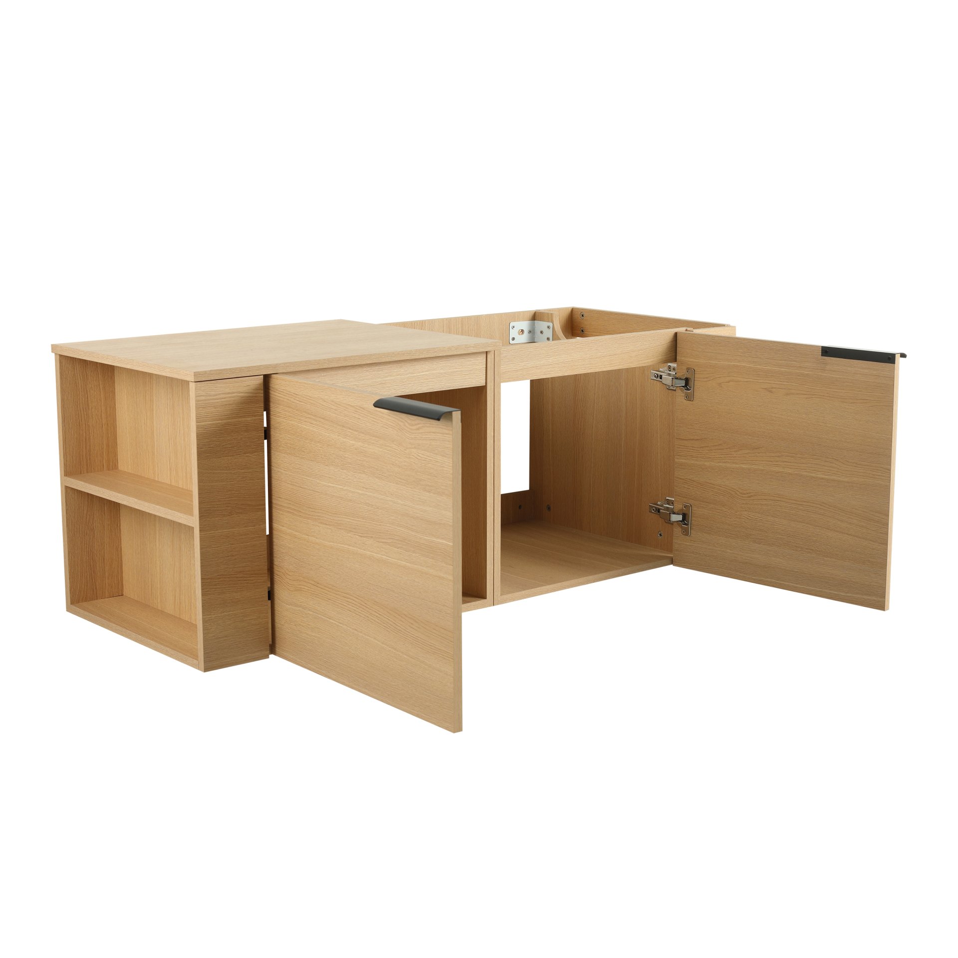 Modern Bathroom Vanity Sink Combo With Ample Storage - Oak - Image 17